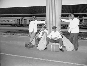 Porter Prints: Train Porters Wait for Train