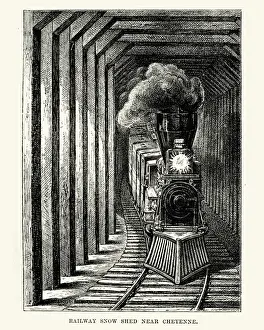 Train in a Railway Snow Shed near Cheyenne 19th Century