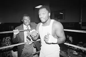 Trainer Prints: Trainer with Shadow Boxing Joe Frazier