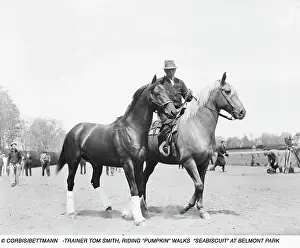 Racehorse Prints: Trainer Tom Smith Leading Seabiscuit