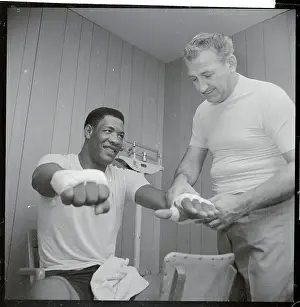 Trainer Wrapping John Rankin's Hands