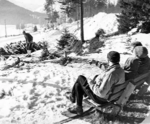 Spectators Prints: Training for Olympic cross-country skiing races 1964