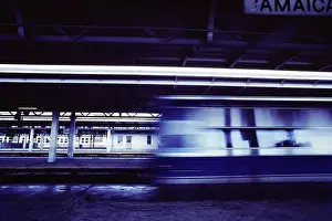 Trains Speeds Through Jamaica Station in 1960's NYC