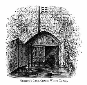 Traitors Gate, Tower of London (1871 engraving)