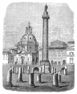 Ruined Gallery: Trajans Column in Rome, Italy