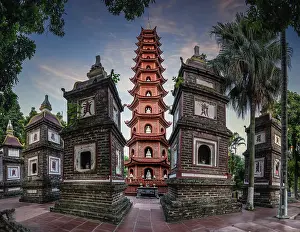 Tran Quoc Pagoda in sunset, Hanoi, Vietnam