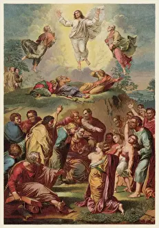 Transfiguration, painted (1516 / 20) by Raphael (1883-1520), chromolithograph