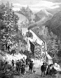 Images Dated 20th February 2018: Transport of the Crucifixion group near Oberammergau, Bavaria
