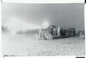 Transport Officials and Vehicles at Charles Lindbergh Departure Site
