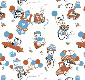 Illust Prints: Transportation pattern