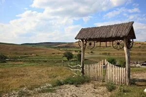 Entrance Collection: Transylvanian wooden gate at the entrance to an agricultural property, near Boz, Transylvania