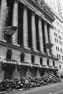 Garbage Prints: Trash Piled Before New York Stock Exchange