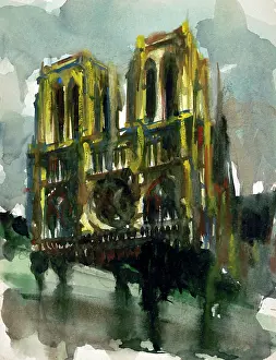 Seine Prints: Travel sketch of the Cathedral at Notre Dame