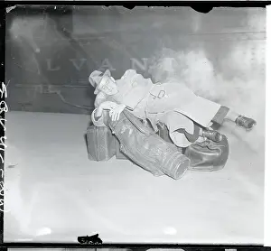 Tiredness Prints: Traveler Sleeping on Luggage