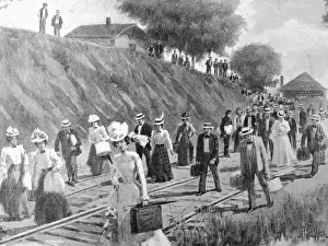 Newport News Prints: Travelers on Railroad During Yellow Fever Scare