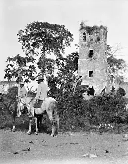 Quiet Prints: Travelers Riding By Panamian Ruin