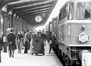Travellers at Vienna South railway station
