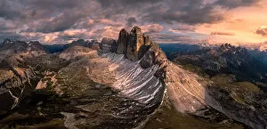 Images Dated 28th September 2017: Tre Cime di Lavaredo, Dolomite Alps, Panorama, Italy