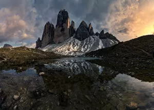 Images Dated 28th September 2017: Tre Cime di Lavaredo reflection, Dolomite Alps, Italy