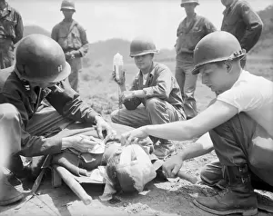 Stretcher Prints: Treating a Soldier in the Field