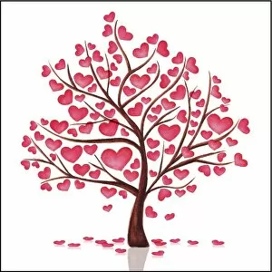 Art Illustrations Gallery: Tree full of hearts illustration