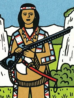 Aiming Gallery: Tribal woman with rifle