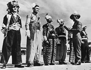 Tribesmen Stand Before RAF Officer