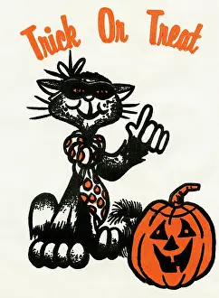 Treats Prints: Trick or Treat - Cool Cat