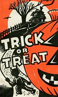 Treats Prints: Trick or Treat - Jack-O-Lantern lane