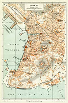 Images Dated 17th April 2017: Trieste Italy map 1895