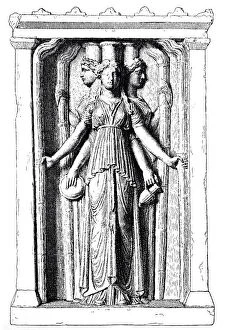 Images Dated 13th November 2018: Triform of Hecate, Goddess of Magic, Theurgy, Necromancy, marble statue