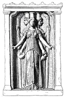 Greek Mythology Decor Prints Gallery: Triform of Hecate, Goddess of Magic, Theurgy, Necromancy, marble statue