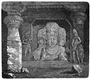 Carving Craft Product Gallery: Trimurti - Shiva, Vishnu, Brahma : Hindu Gods