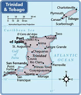 Images Dated 12th November 2017: Trinidad and Tobago country map