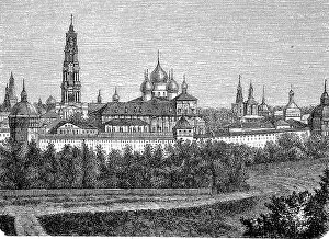 Construction Collection: Trinity Monastery of St. Sergius, 1870, digitally improved reproduction of original from the 19th