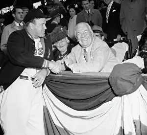 Bunting Prints: Tris Speaker Shaking Joe Cronin'S Hand