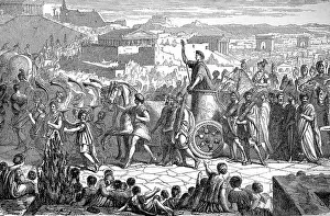 Triumphal procession of Publius Cornelius Scipio Africanus, 236 BC 183 BC Carthage, The History of Ancient Rome, Roman Empire, Italy, Historical, digitally restored reproduction of a 19th century original