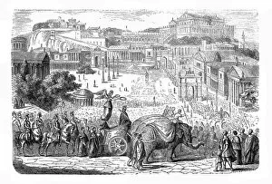 Images Dated 21st May 2017: Triumphal procession of the Roman Emperor by the Forum Romanum