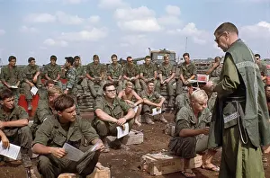 Cu Chi Prints: Troops Attend Christmas Ceremonies in Vietnam 1969