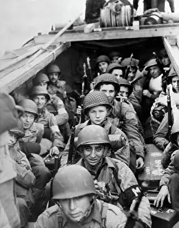 Landing Prints: Troops On Barge About To Land in Algeria