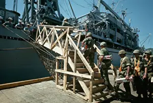 Boarding Prints: Troops Board Ship Leaving Vietnam
