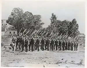 Troops Carrying Rifles with Bayonettes