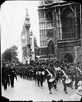 Troops and Drum Corps March in London