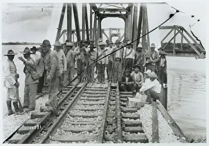 Tampico Prints: Troops Guarding Tamesi Bridge