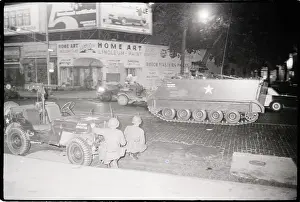 Jeep Prints: Troops Behind Jeep and Armored Vehicle
