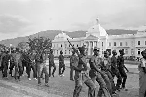 Troops March Past Capital Building