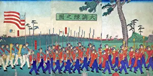 March Prints: US Troops march in Yokohama Drill