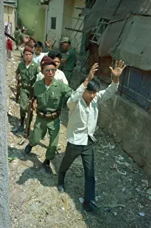 Troops Stopping Demonstration