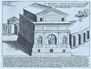 Commemorating Prints: De Tropheis C. Marii Hodie In Capitolio The Monument to Marius on Capitol Hill