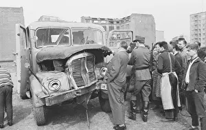 Tragedy Prints: Truck Damage After Driving Into Berlin Wall